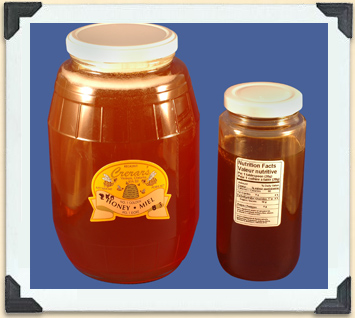 Federal regulations require that the information on these two labels appears on all honey containers. 