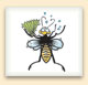 Dessin humoristique d'une abeille agitant un éventail 