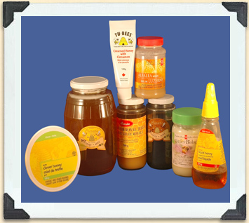 Honey comes packed for retail sale in a range of containers, from squeeze tubes to large jars. 