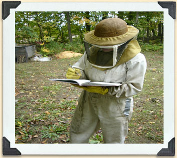 Keeping accurate records of the health and performance of the bees is an essential part of the beekeeper's job. 
